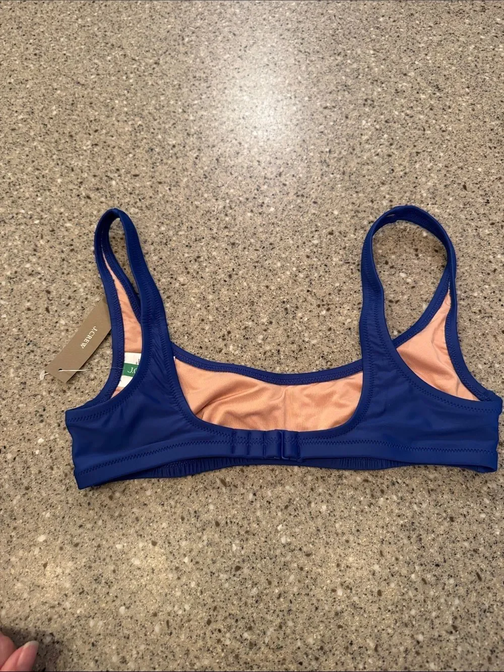 J. CREW Heritage Scoop Neck Bikini Top Harbor View Blue *NEW*